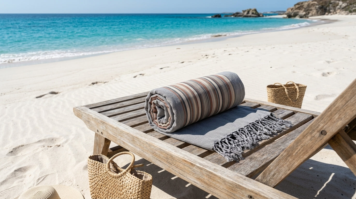 Casablanca Sustainable Turkish Towel / Blanket - Gray