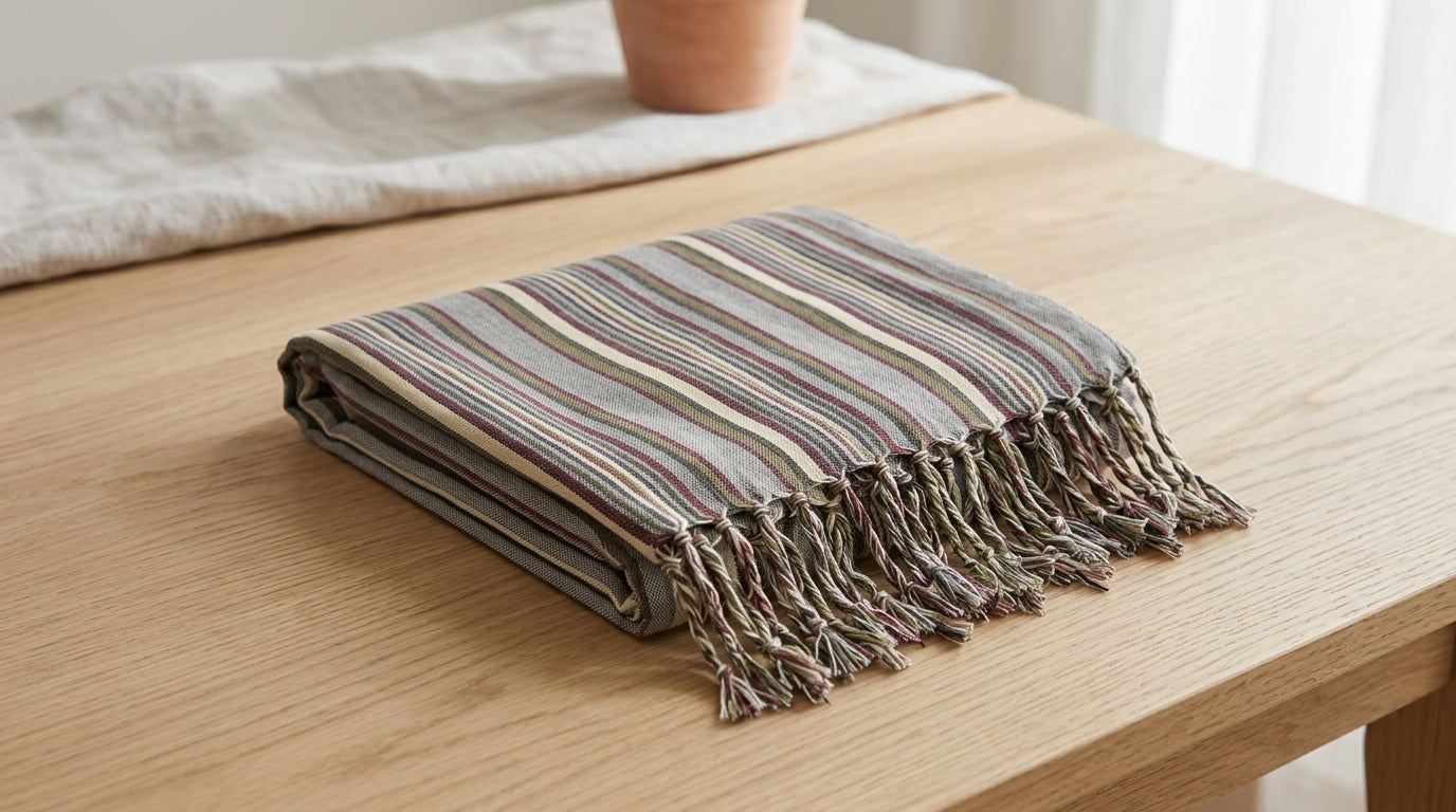 Casablanca Sustainable Turkish Towel / Blanket - Gray