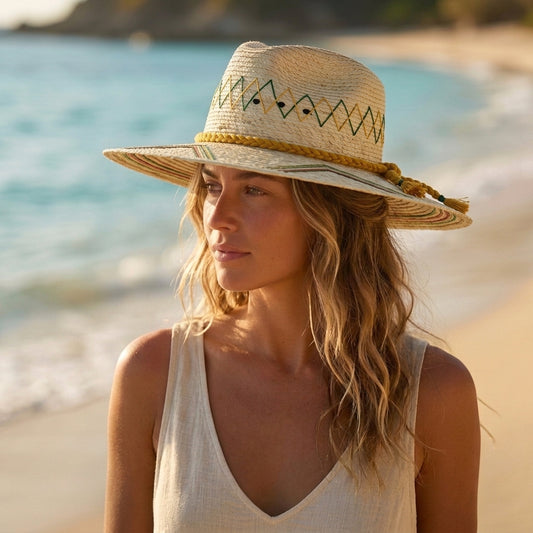 Sunset Panama Palm Leaf Hat